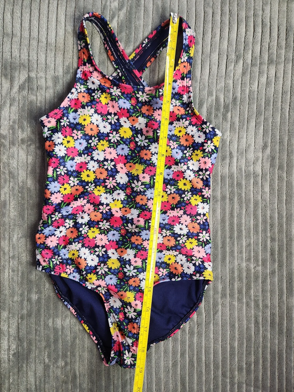 GAP Kids Floral One-Piece Swimsuit - Navy Multicolor youth S